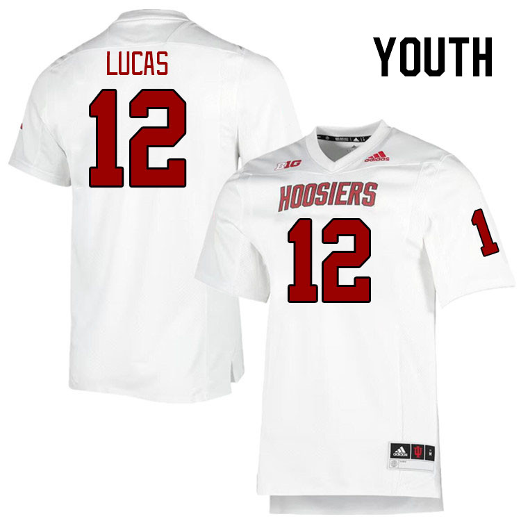 Youth #12 Jaylin Lucas Indiana Hoosiers College Football Jerseys Stitched-Retro